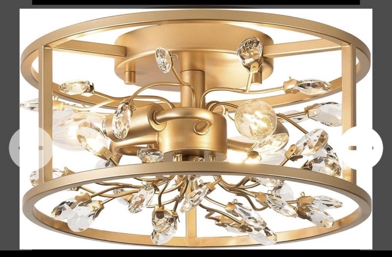 Gold Floral Light Fixture