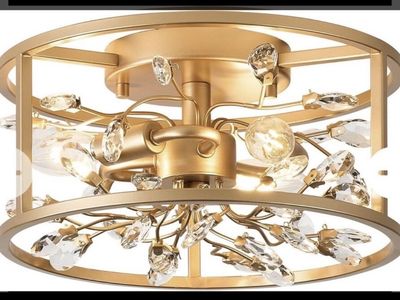 Gold Floral Light Fixture