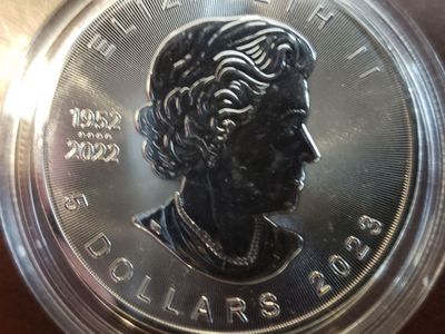 2023 Canadian Maple Leaf Silver 1 oz coins last QEII