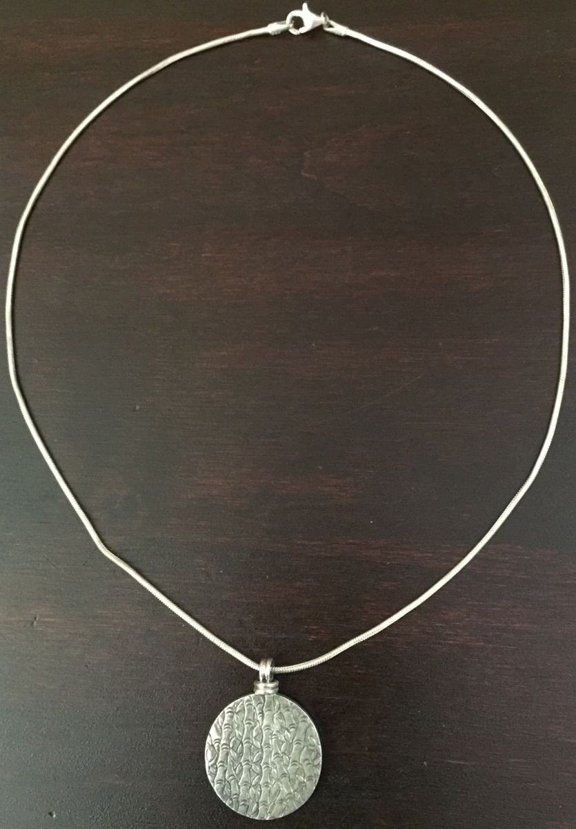 Sterling Silver 925 Bamboo Pendant Necklace