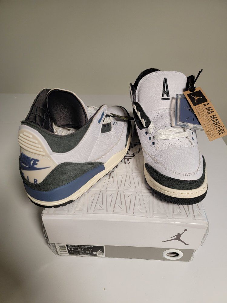 A Ma Maniére x Air Jordan 3 Retro OG SP 'Diffused Blue' Size 9.5 M / 11 W