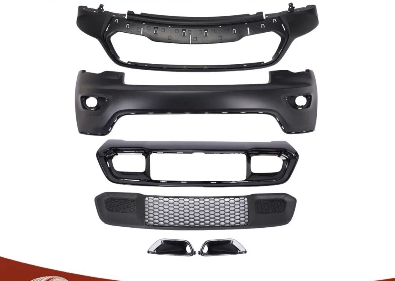 Complete Black Front Bumper Cover For 2017-2022 Jeep Grand Cherokee