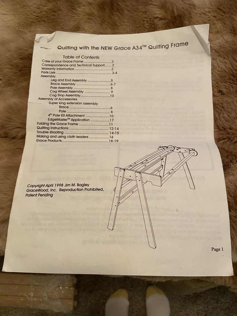 Grace A34 Quilting Frame