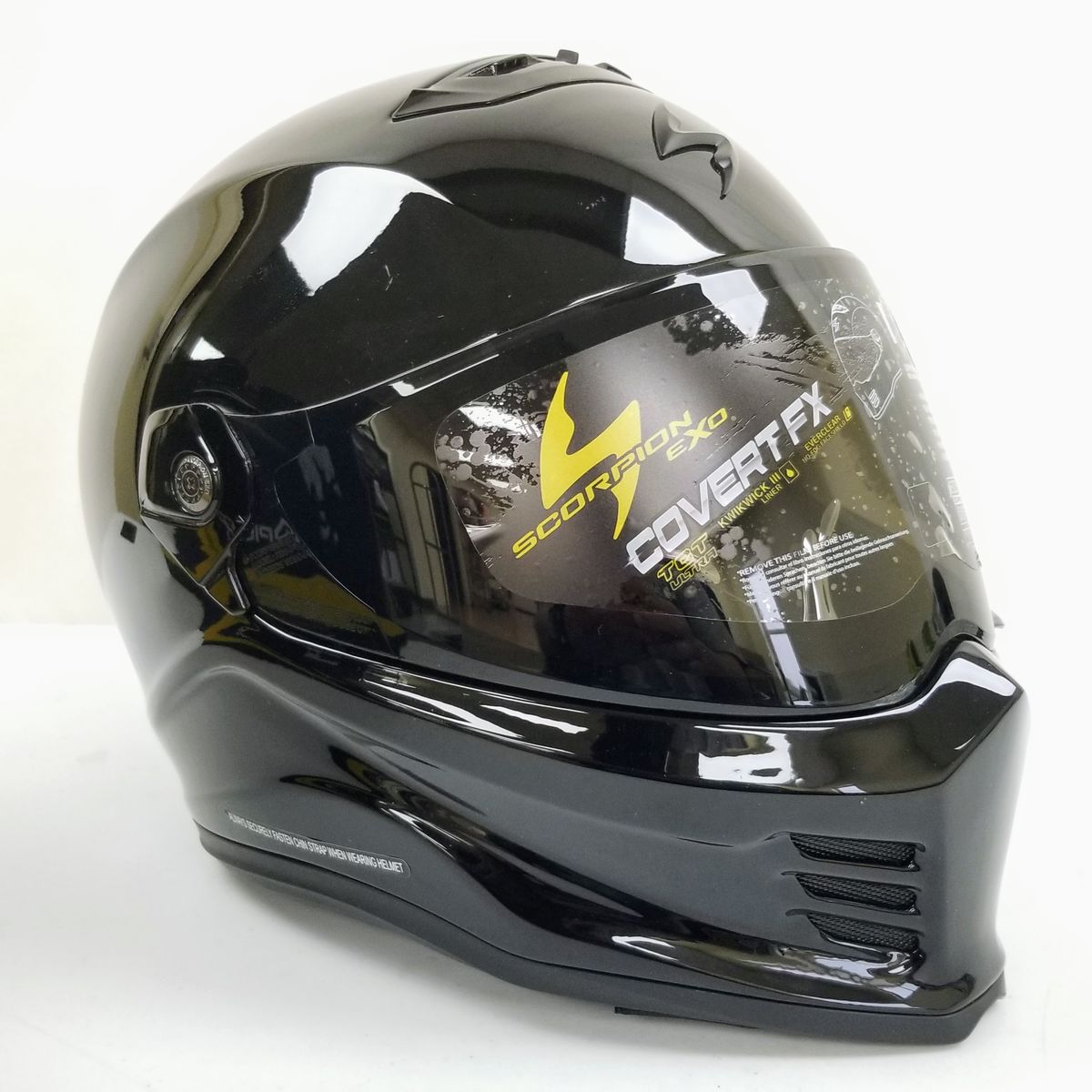 Scorpion Covert Fx Full Face Helmet (Gloss Black, X-Small) (75-2268XS-L-R8-S3)