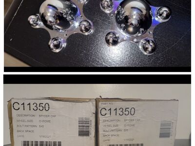 U.S. Wheel C11350 CENTER CAP CHROME SPYDER CAP FOR 5X5