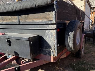 Utility Trailer with Side Walls, Storage Box, and Tarp Cover