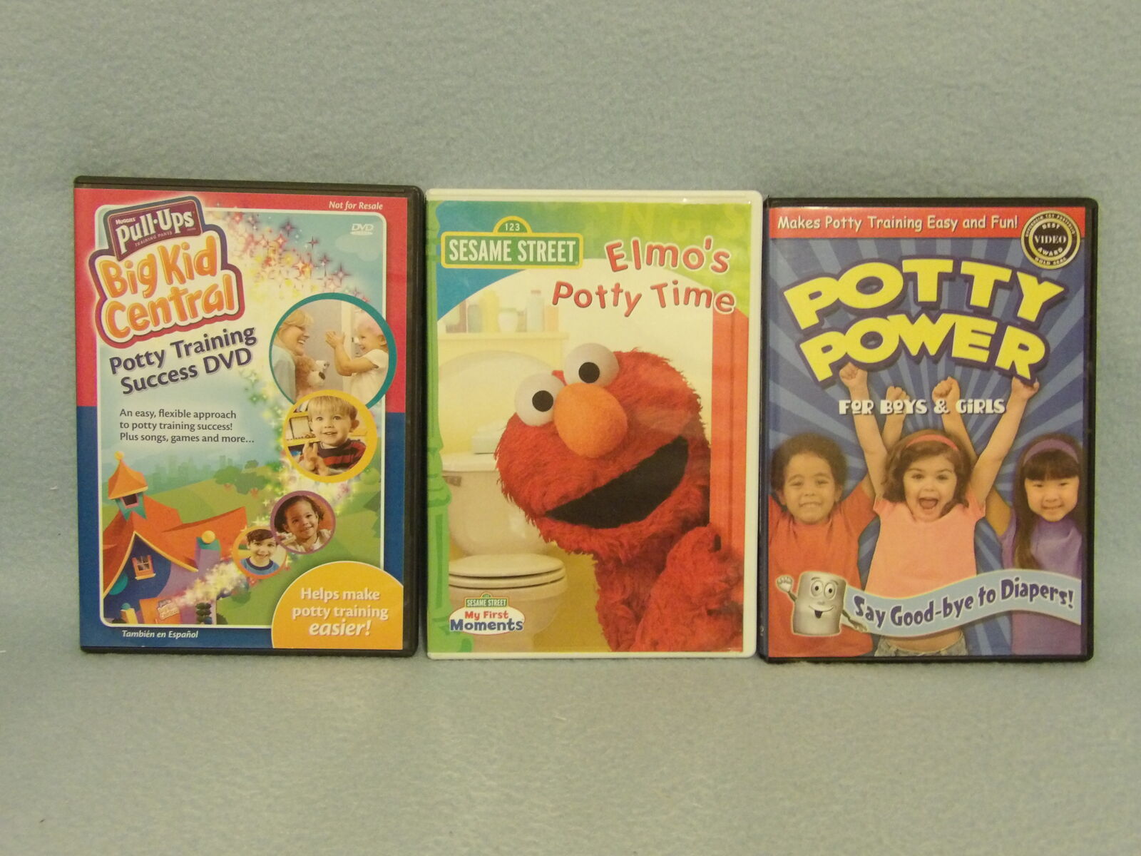 3 Lot DVD Potty Training Success Shows ~ Movies ~ Potty Power ~ Elmo ~ Big Kid Central