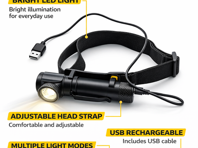LED Headlamp Rechargeable – Bright Flashlight (Multiple Available)