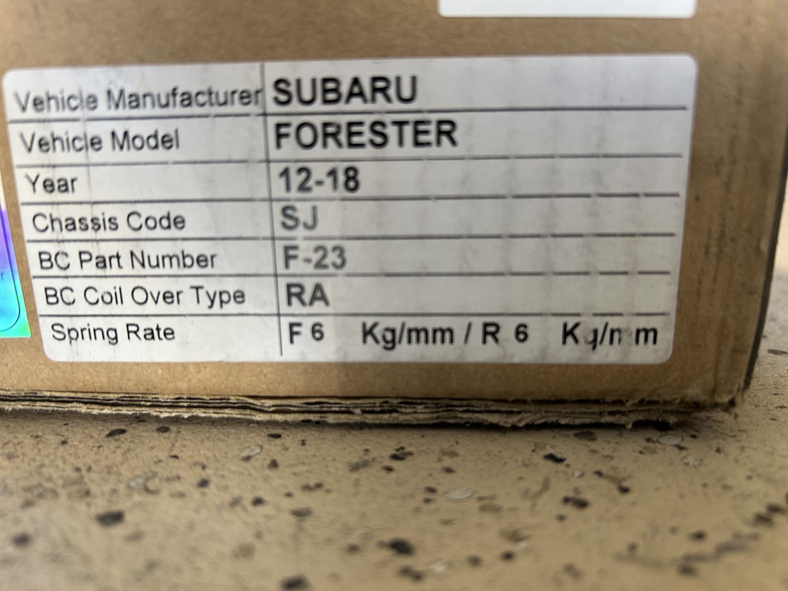 BC Racing BR Coilovers Subaru forester