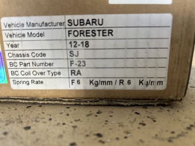 BC Racing BR Coilovers Subaru forester