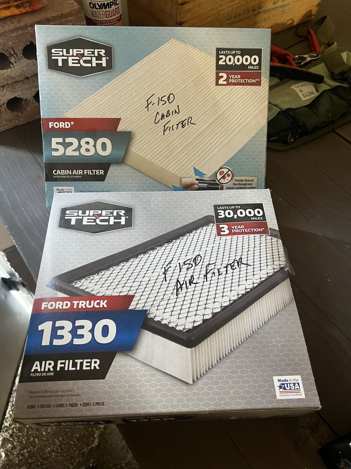 Air filter and cabin air filter for 2020 F150