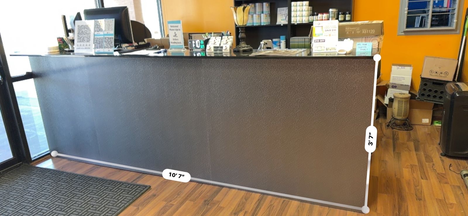 large Reception Desk Marble And Steel