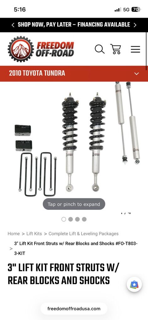 Freedom Off-Road 3 Lift Kit 2007-21 Tundra