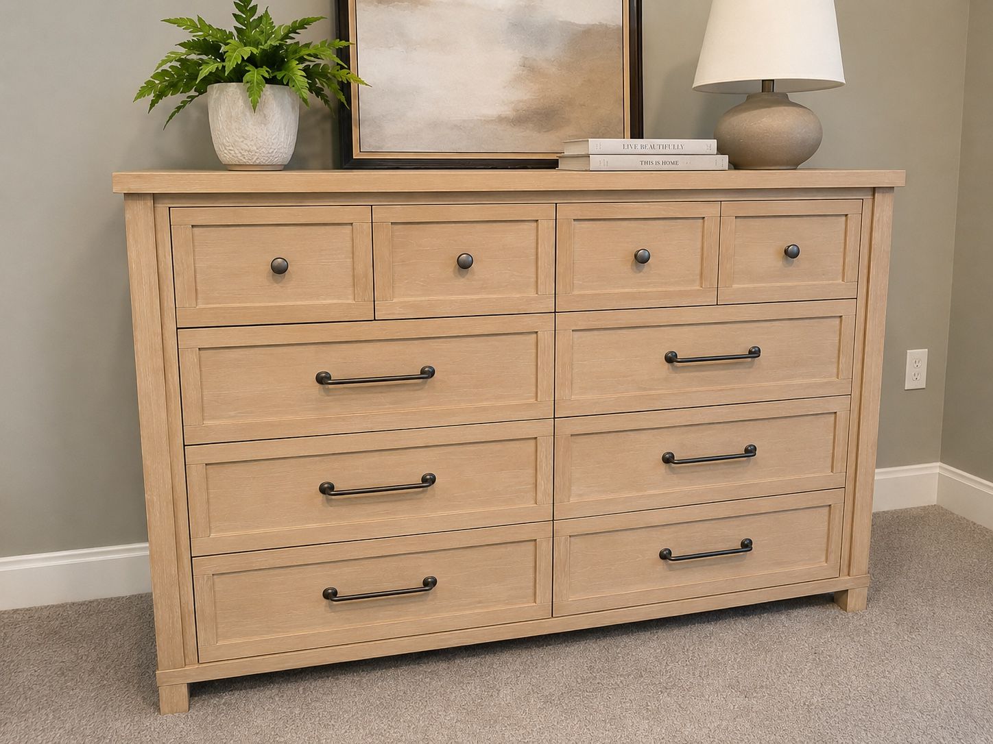 Brand New Wood Dresser - RC Willey soft close 