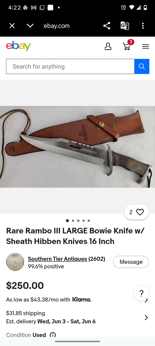 Rambo 3 16"in Hunting Kinfe