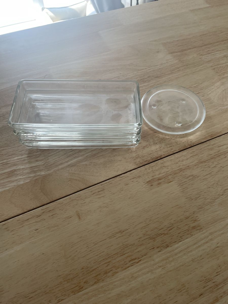 Clear Glass Rectangular Storage Containers Set with a Coater