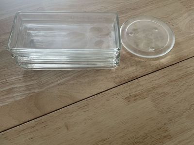 Clear Glass Rectangular Storage Containers Set with a Coater
