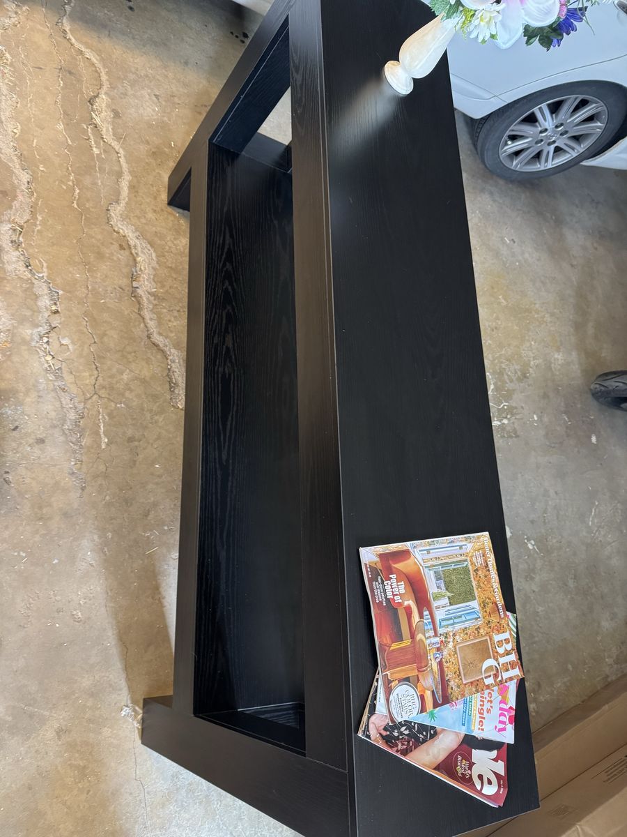 Black Wooden Coffee Table with Storage Shelf - Modern Design, Excellent Condition