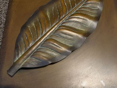 Metallic Bronze Metal Leaf Wall Art Panels - 15" x 15" Square Decor