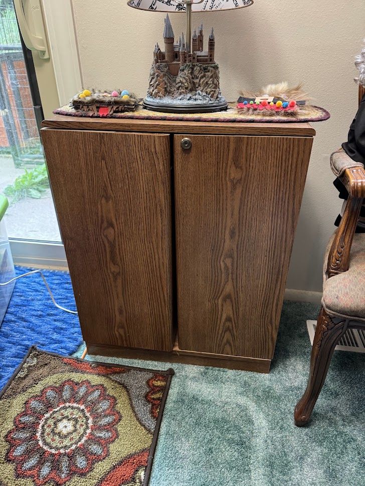Set of 2 wooden Media Storage Cabinet with Doors