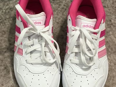Adidas Women's Low-Top Sneakers White Pink 3-Stripes Size 6