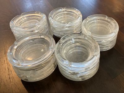 Vintage clear glass ashtrays