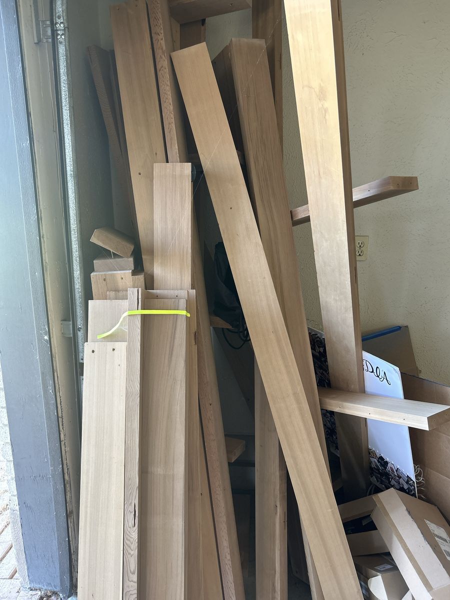 Beautiful cedar wood that came from a high-end sauna