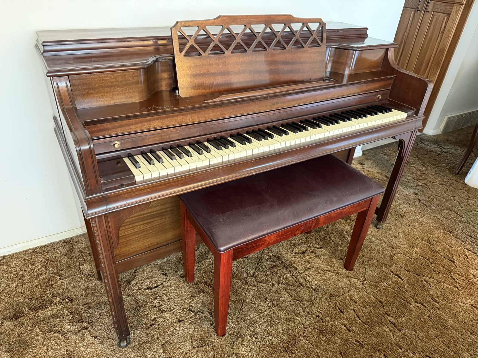 Janssen Wood Acoustic Upright Piano with Bench