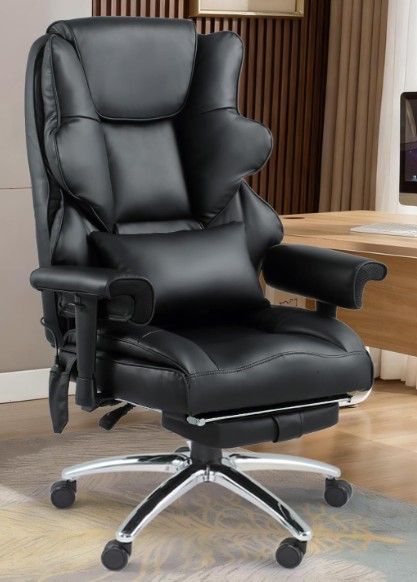 Brand New Heated Massage Office Desk Chair w/ Footrest (Sealed Box)