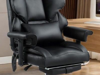 Brand New Heated Massage Office Desk Chair w/ Footrest (Sealed Box)