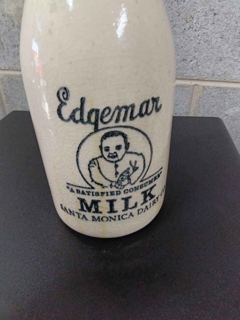 Collectable Old Edgeman Milk Bottle !