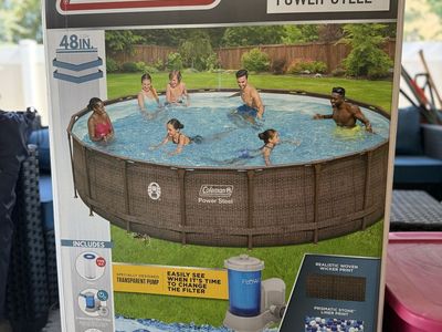 Coleman 18ft Power Steel Frame Above Ground Pool Set - 48in Deep w/ Pump & Ladder