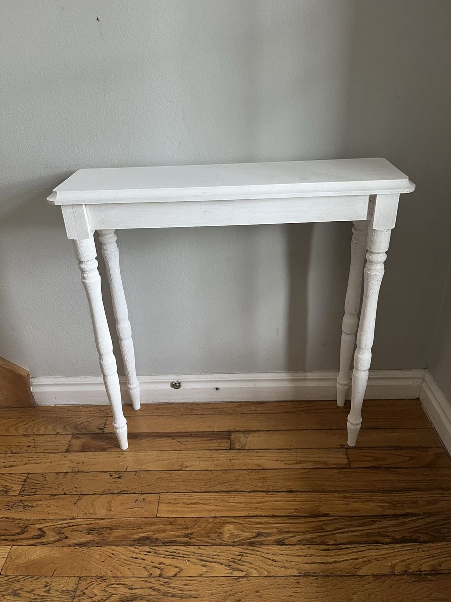 White Wooden Console Table/Entryway Table - 24" Wide x 8" Deep x 24” Tall