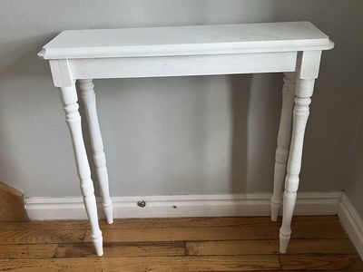 White Wooden Console Table/Entryway Table - 24" Wide x 8" Deep x 24” Tall