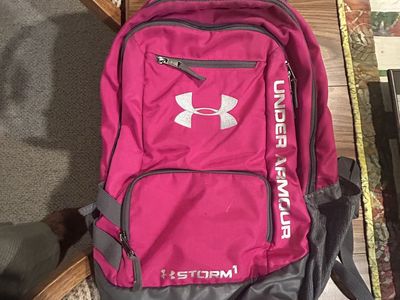 Under Armour Storm1 Pink and Grey Backpack with Padded Straps