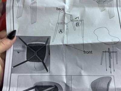 New Modern Dining Chair with Grey Upholstered Seat and Metal Legs