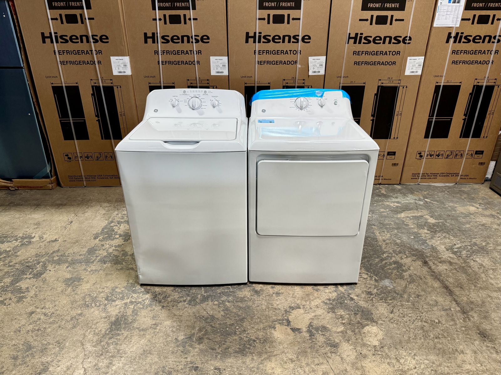 GE ELECTRIC WASHER AND DRYER SET WITH WARRANTY