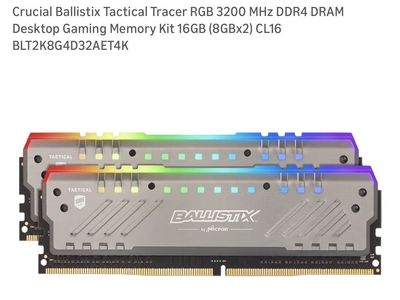Gaming RGB RAM – 16GB (2x8GB) DDR4