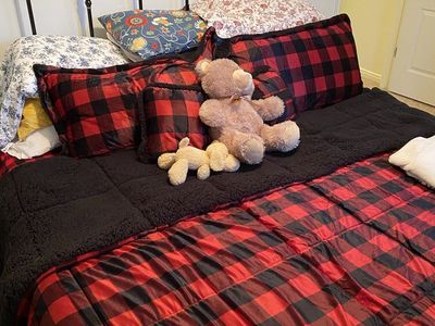 Black metal bed frame