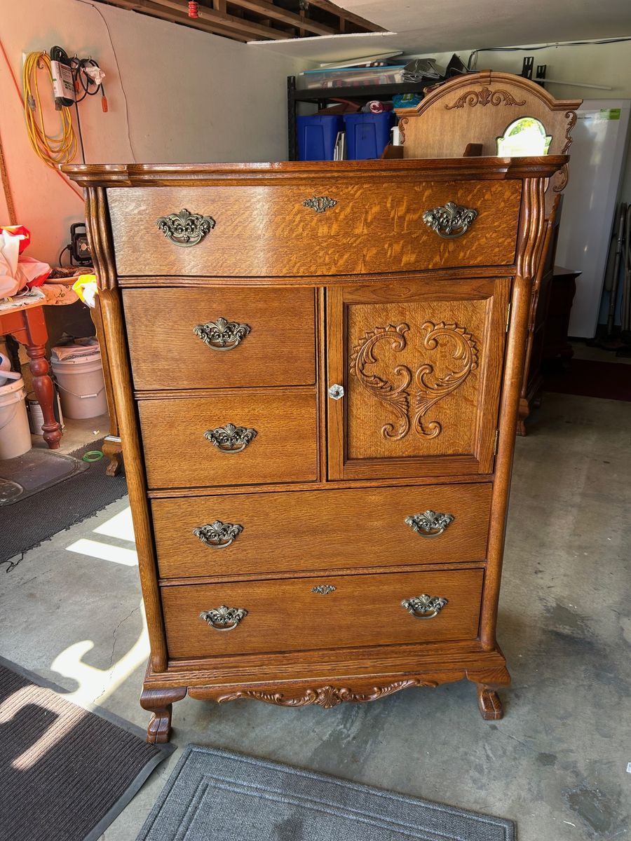Victorian Vintage  High Boy Door-Dresser