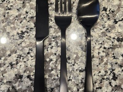 Black Satin Stainless Steel Oneida Flatware