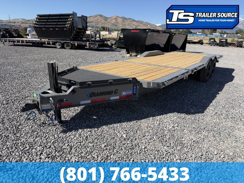 8.5x24 Diamond C HXD 210 Wide Body w/ Drive Over Fenders Tilt Trailer - 23K GVWR - Hydraulic Jack(s)