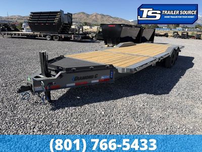 8.5x24 Diamond C HXD 210 Wide Body w/ Drive Over Fenders Tilt Trailer - 23K GVWR - Hydraulic Jack(s)