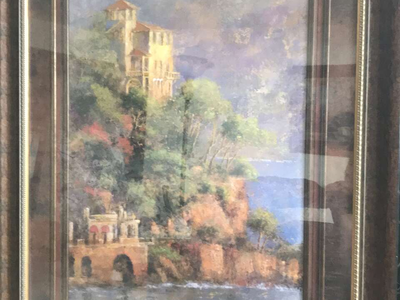 Large Beautiful Italian Picture and Frame