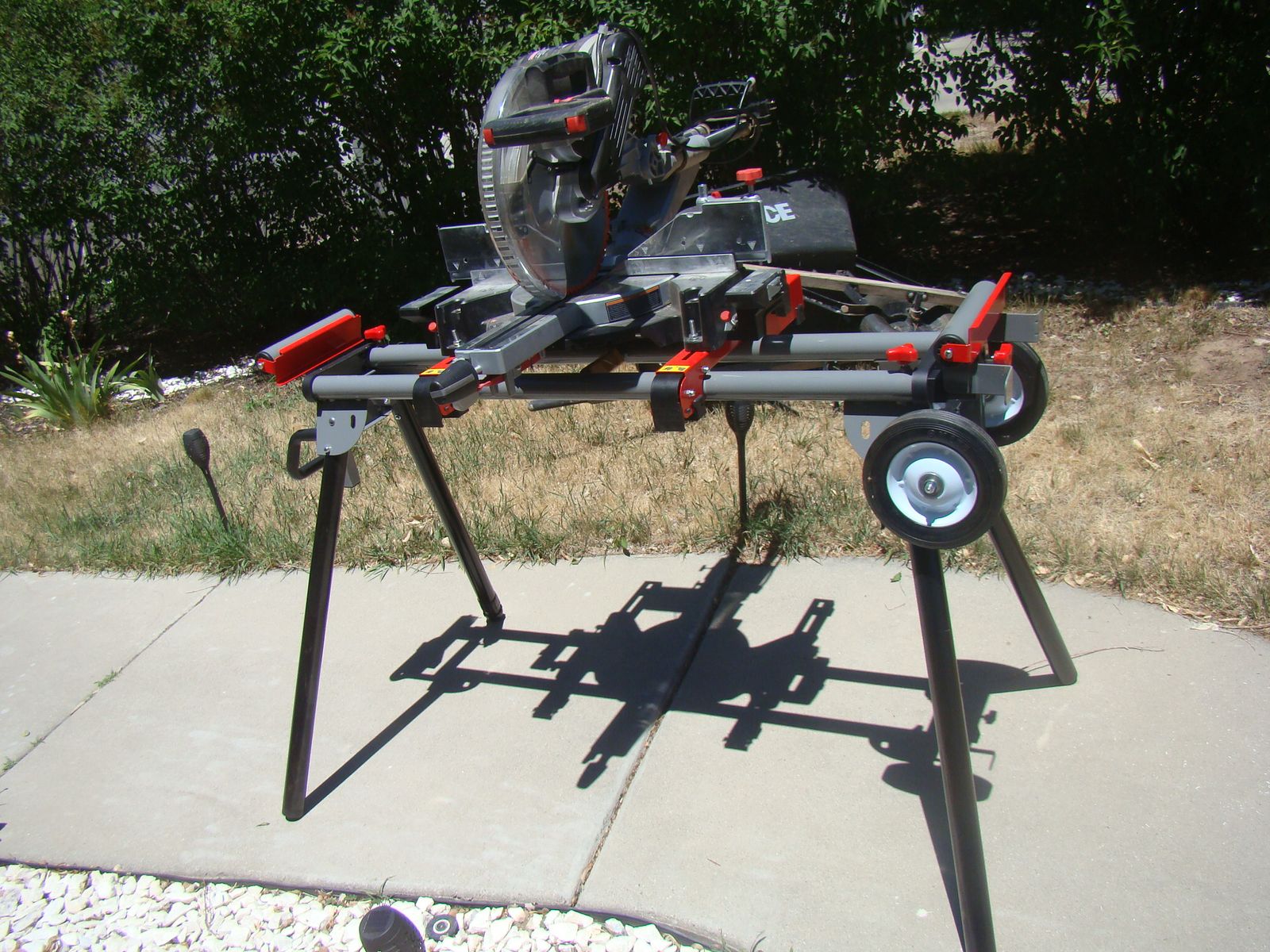 12" Compound Miter Saw with rolling stand