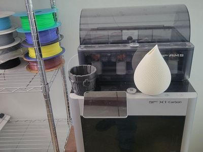 Bambu Lab X1-Carbon 3D Printer with AMS Multi-Color System, Low Use, Includes Filaments & Accessories
