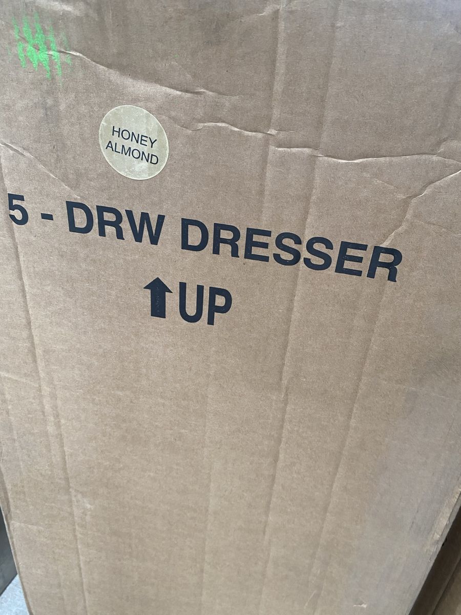Honey Almond 5 Drawer dresses- Real Wood Construction