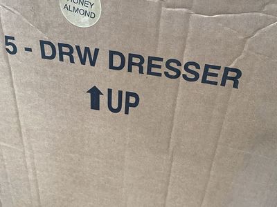 Honey Almond 5 Drawer dresses- Real Wood Construction