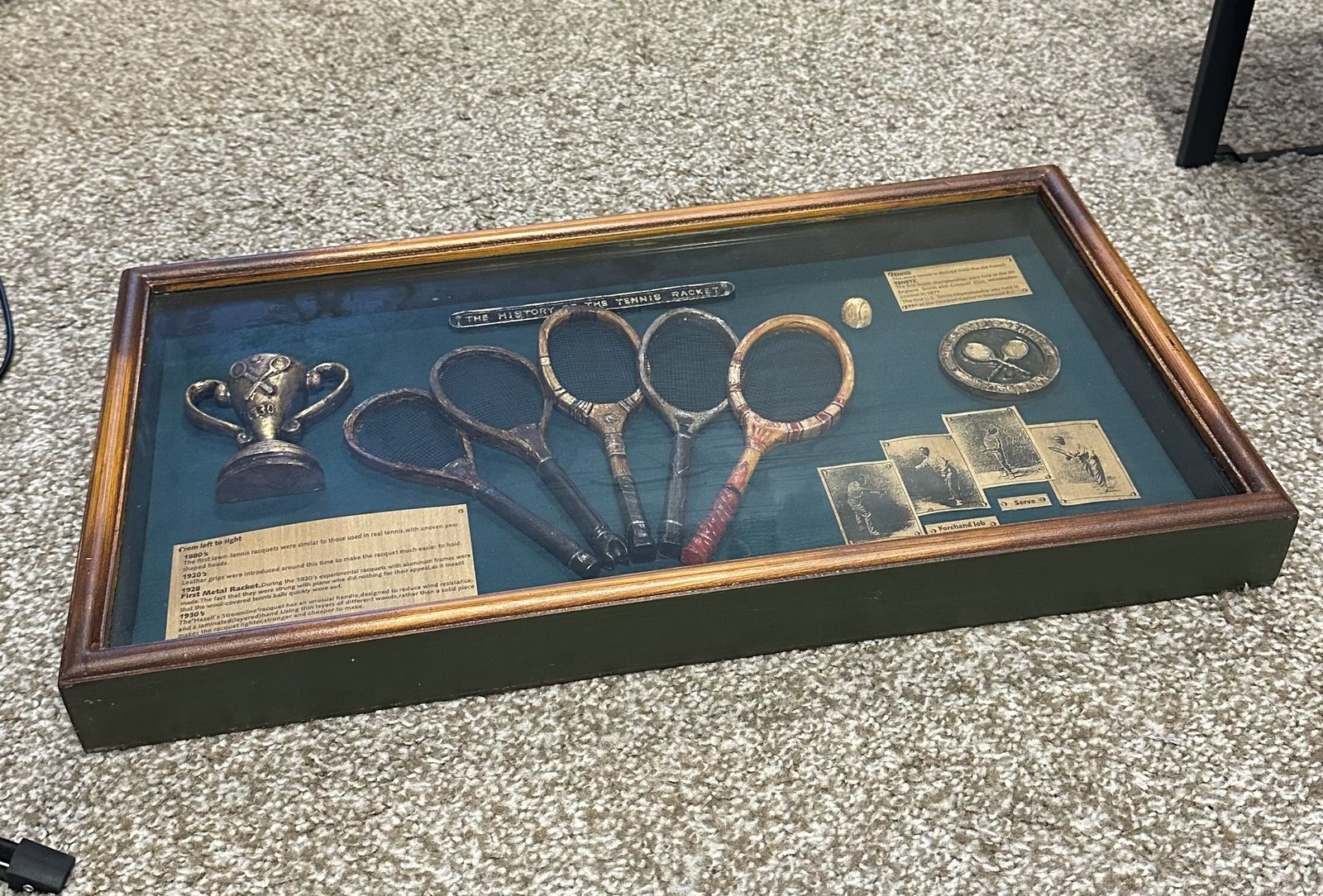vintage Tennis Wall Art Shadow Box