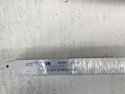 Ace Cutter 12"x6TPI Bi-Metal Cobalt Reciprocating Saw Blade - Demo, USA Made